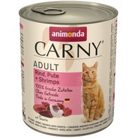 animonda Carny Nassfutter Katze Adult Rind, Pute und Shrimps 24x800 g