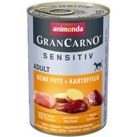 animonda GranCarno Sensitiv Nassfutter Hund Adult, Pute und Kartoffel 12x400 g