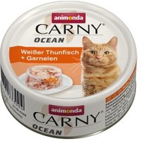 animonda Carny Nassfutter Katze Adult, Ocean 12x80 g Thunfisch und Garnelen