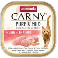 animonda Carny Nassfutter Katze Adult, Pure and Mild 32x100 g Huhn und Garnele