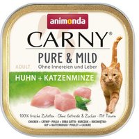 animonda Carny Nassfutter Katze Adult, Pure and Mild 32x100 g Huhn mit Katzenminze