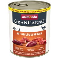 animonda GranCarno Original Nassfutter Hund Adult, Geflügelherzen 6x800 g