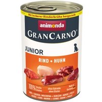 animonda GranCarno Original Nassfutter Hund Junior, Rind und Huhn 12x400 g