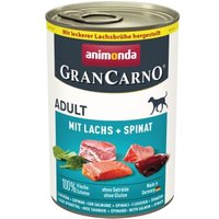 animonda GranCarno Original Nassfutter Hund Adult, Lachs und Spinat 12x400 g