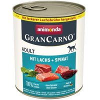 animonda GranCarno Original Nassfutter Hund Adult, Lachs und Spinat 6x800 g