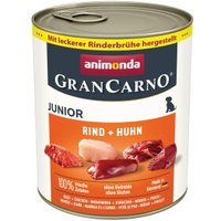 animonda GranCarno Original Nassfutter Hund Junior, Rind und Huhn 6x800 g