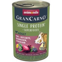animonda GranCarno Single Protein Superfoods Nassfutter Hund Adult, Rind und Rote Bete, Brombeeren, Löwenzahn 6x400 g
