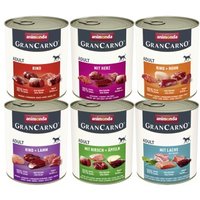 animonda GranCarno Original Nassfutter Hund Adult, Mixpaket 6x800 g Herzhafte Variation
