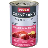 animonda GranCarno Sensitiv Nassfutter Hund Adult, Rind und Kartoffel 12x400 g