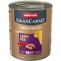 animonda GranCarno Single Protein Supreme Nassfutter Hund Adult, Lamm pur 6x800 g
