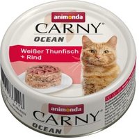 animonda Carny Nassfutter Katze Adult, Ocean 12x80 g Thunfisch und Rind