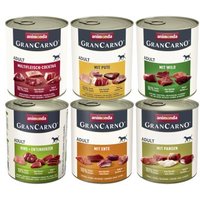 animonda GranCarno Original Nassfutter Hund Adult, Mixpaket 6x800 g Kräftige Variation