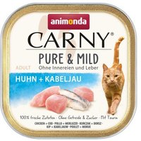 animonda Carny Nassfutter Katze Adult, Pure and Mild 32x100 g Huhn und Kabeljau