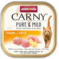 animonda Carny Nassfutter Katze Adult, Pure and Mild 32x100 g Huhn und Käse