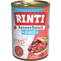 RINTI Kennerfleisch Nassfutter Hund, Junior, Dose 12x400 g Rind