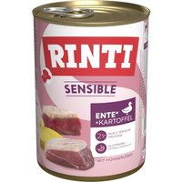 RINTI Sensible Nassfutter Hund, Adult, Dose 12x400 g Ente und Hühnerleber