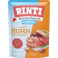 RINTI Kennerfleisch Nassfutter Hund, Junior, Pouch, Huhn 10x400 g