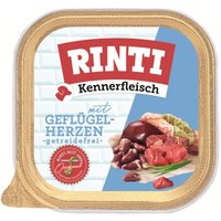 RINTI Kennerfleisch Nassfutter Hund, Adult, Schale 9x300 g Geflügelherzen