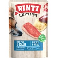 RINTI Leichte Beute Nassfutter Hund, Adult, Pouch, Rind und Kalb 10x400 g