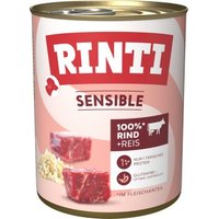 RINTI Sensible Nassfutter Hund, Adult, Dose, Rind und Reis 12x800 g