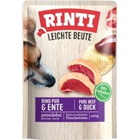 RINTI Leichte Beute Nassfutter Hund, Adult, Pouch, Rind und Ente 10x400 g
