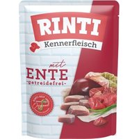 RINTI Kennerfleisch Nassfutter Hund, Adult, Pouch Ente 10x400 g