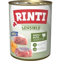 RINTI Sensible Nassfutter Hund, Adult, Dose, Pute und Möhre 6x800 g