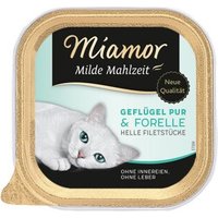 Miamor Milde Mahlzeit Geflügel pur und Forelle 64x100 g