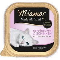 Miamor Milde Mahlzeit Geflügel pur und Schinken 32x100 g