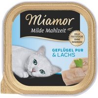 Miamor Milde Mahlzeit Geflügel pur und Lachs 64x100 g