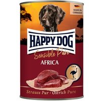 HAPPY DOG Sensible Pure Nassfutter Hund Adult 6x400 g Strauß