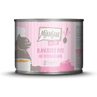 MjAMjAM Nassfutter Katze Adult, Blanchiert in Sauce 6x185 g Pute und Lachs