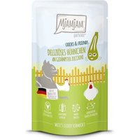 MjAMjAM Nassfutter Katze Adult, Quetschie Chicks & Friends, Huhn und Zucchini 12x125 g