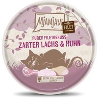 MjAMjAM Nassfutter Katze Adult, Purer Filetgenuss 16x80 g Lachs und Huhn