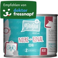 MjAMjAM Nassfutter Katze Adult, VetCat Diät Niere Renal 6x200 g Rind