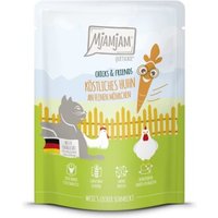 MjAMjAM Nassfutter Katze Adult, Quetschie Chicks & Friends, Huhn und Möhrchen 6x300 g