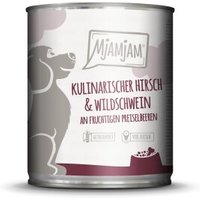 MjAMjAM Nassfutter Hund Adult kulinarischer Hirsch & Wildschwein an fruchtigen Preiselbeeren 6x800 g