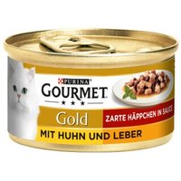 GOURMET Gold Zarte Häppchen 12x85g Huhn und Leber