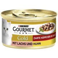 GOURMET Gold Zarte Häppchen 12x85g Lachs und Huhn