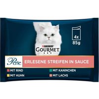 GOURMET Perle Rind, Huhn, Kaninchen und Lachs 4x85 g