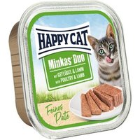 HAPPY CAT Minkas Duo Nassfutter Katze Adult, Geflügel & Lamm, Paté 16x100 g