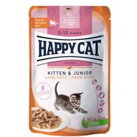HAPPY CAT Young Nassfutter Katze Kitten & Junior, Land Ente, Meat in Sauce 20x85 g