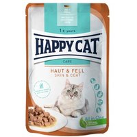 HAPPY CAT Care Nassfutter Katze Adult, Haut & Fell, Meat in Sauce 20x85 g