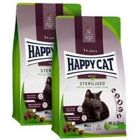 HAPPY CAT Sterilised Trockenfutter Katze Adult, Weide-Lamm 2x10 kg