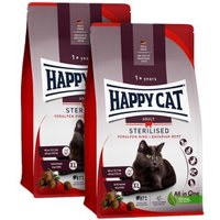 HAPPY CAT Trockenfutter Katze Adult, Sterilised, Voralpen-Rind 2x10 kg