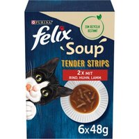 Felix Soup Tender Strips Suppe 6x48g Rind, Huhn und Lamm