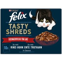 Felix Tasty Shreds 10x80g Geschmacksvielfalt vom Land