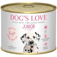 DOG'S LOVE Junior mit Rind und Karotten 6x200 g