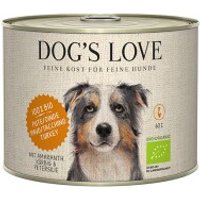 DOG'S LOVE Nassfutter Hund, Adult, Bio 6x200 g Pute mit Amaranth und Kürbis