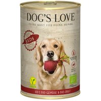 DOG'S LOVE Nassfutter Hund, Adult, Reds Bio, Obst und Gemüse 6x400 g